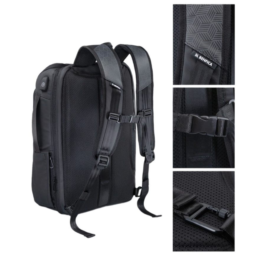 Mochila de Viagem Executiva SL Benfica Preta 4 Mochila de Viagem Executiva SL Benfica Preta - Image 2